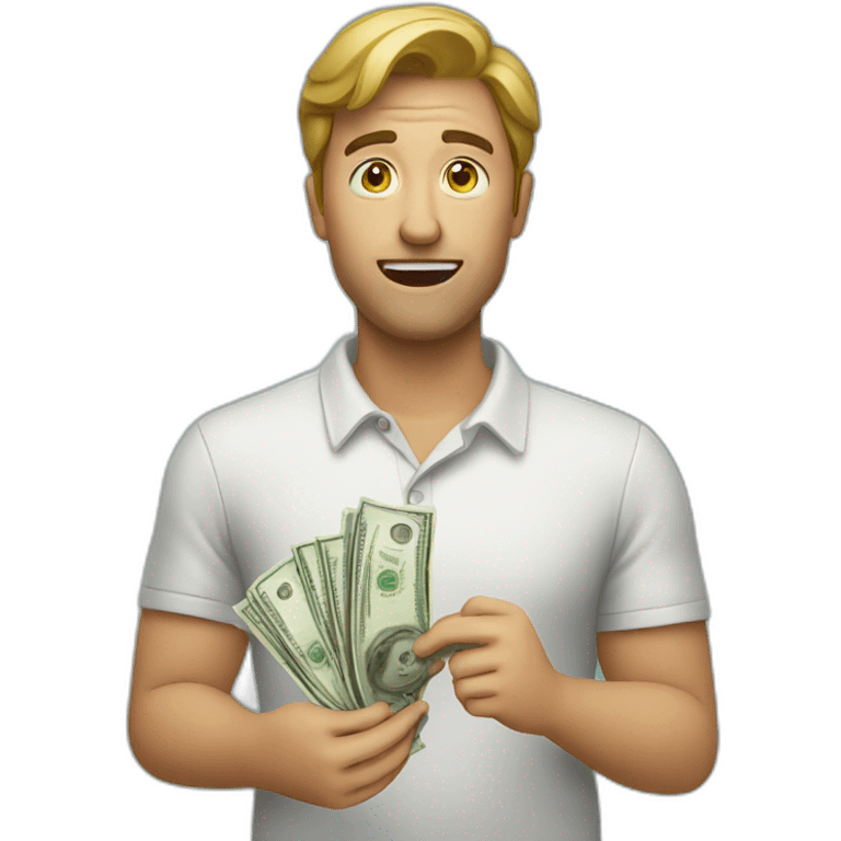 confused customer holding money  emoji