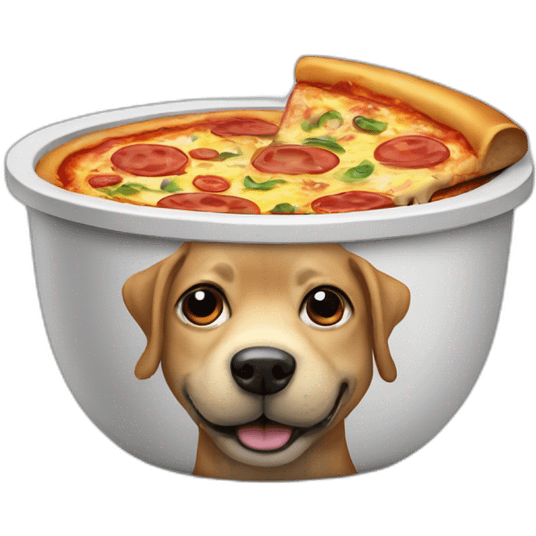 dog bowl with pizza inside emoji