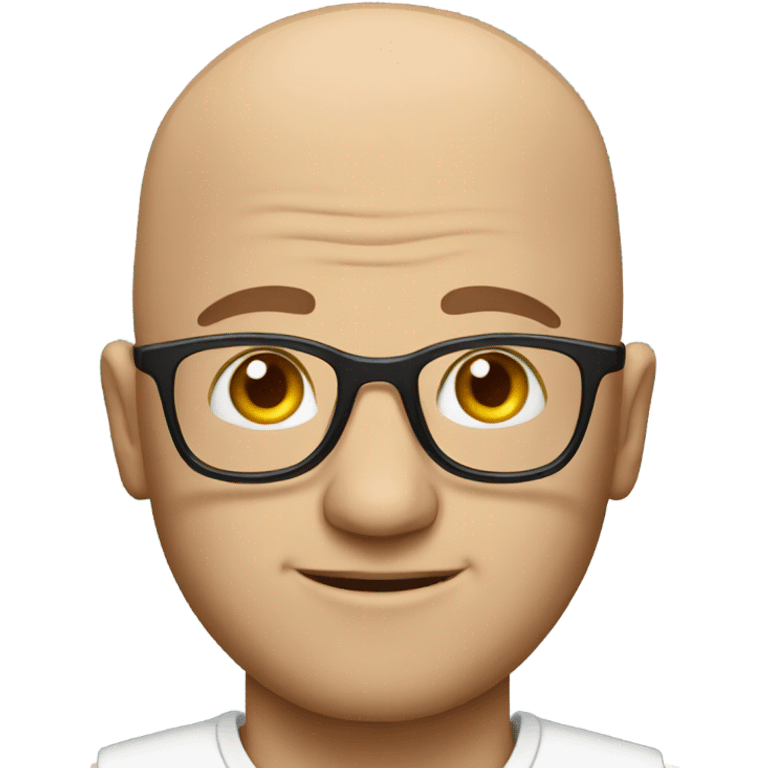 bald man with glasses portrait emoji