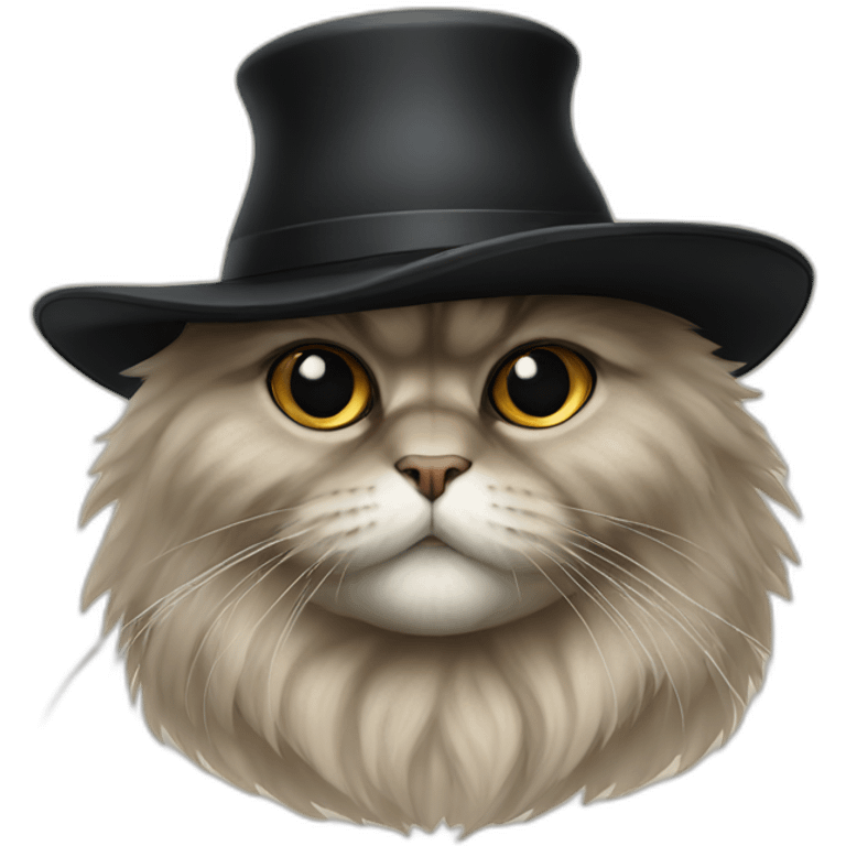 persian cat with black hat emoji