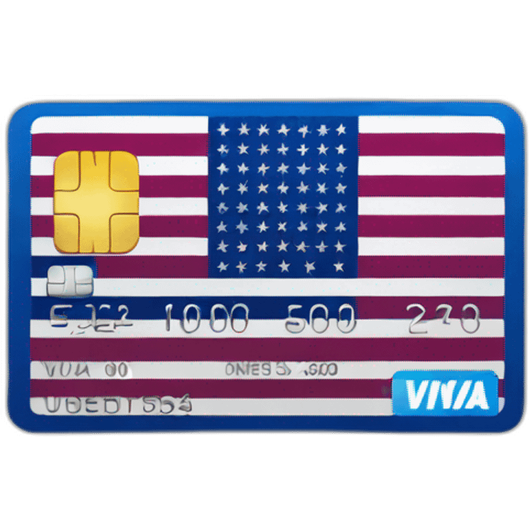 credit card with us flag emoji