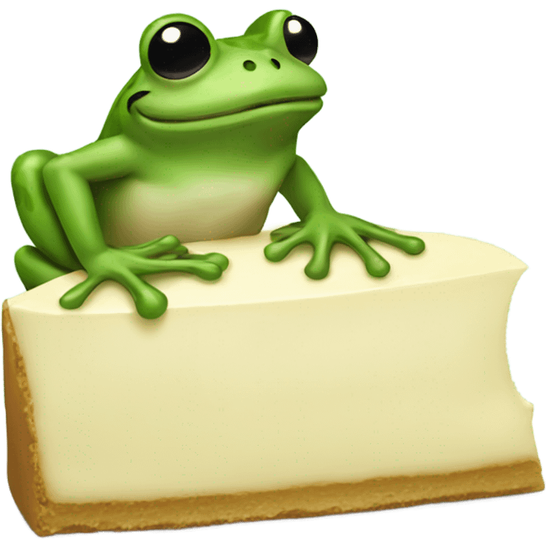 Frog eating cheesecake emoji