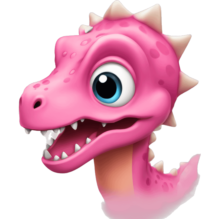 Dinosaurio rosa cute con ojos grandes  emoji