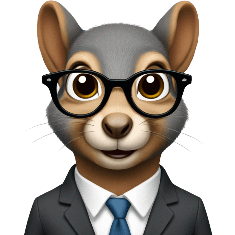 Squirrel with glasses and suit emoji