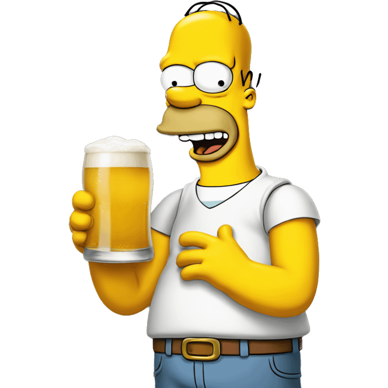 Homer simpson drink a beer emoji