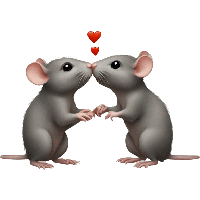 Two rats kissing emoji