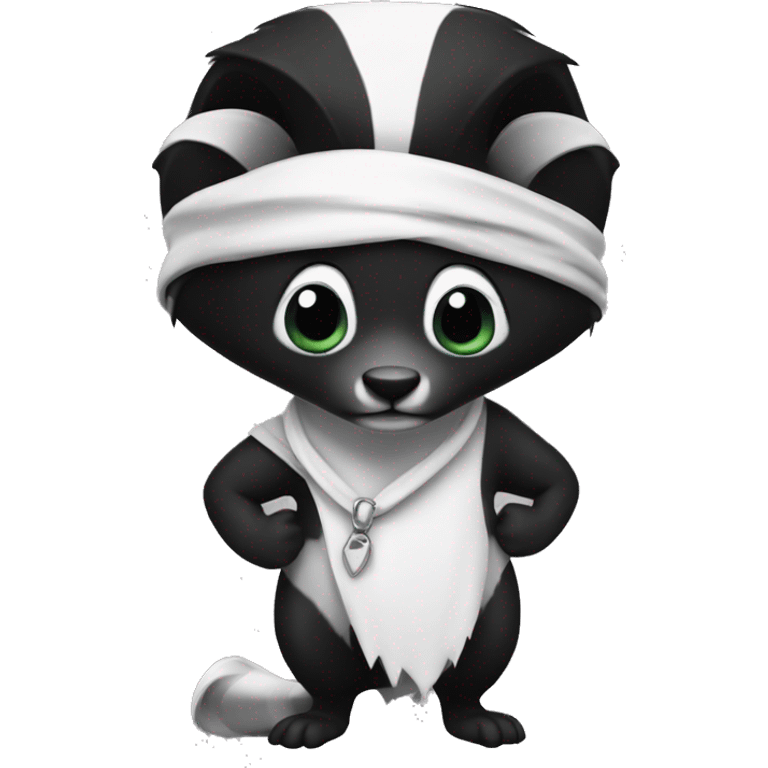 skunk with a black and white bandana emoji