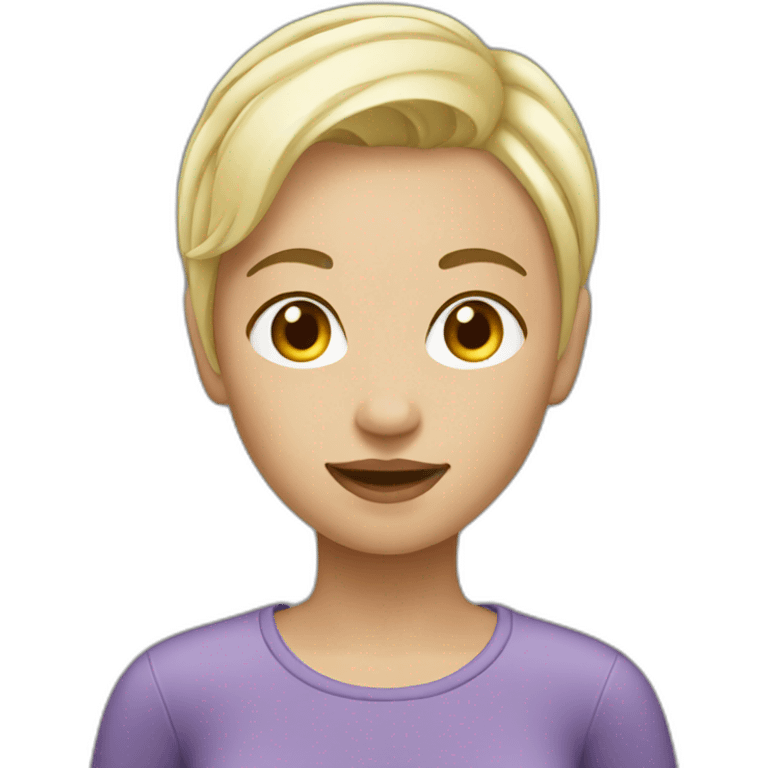 lesbian blonde girl with short hair emoji