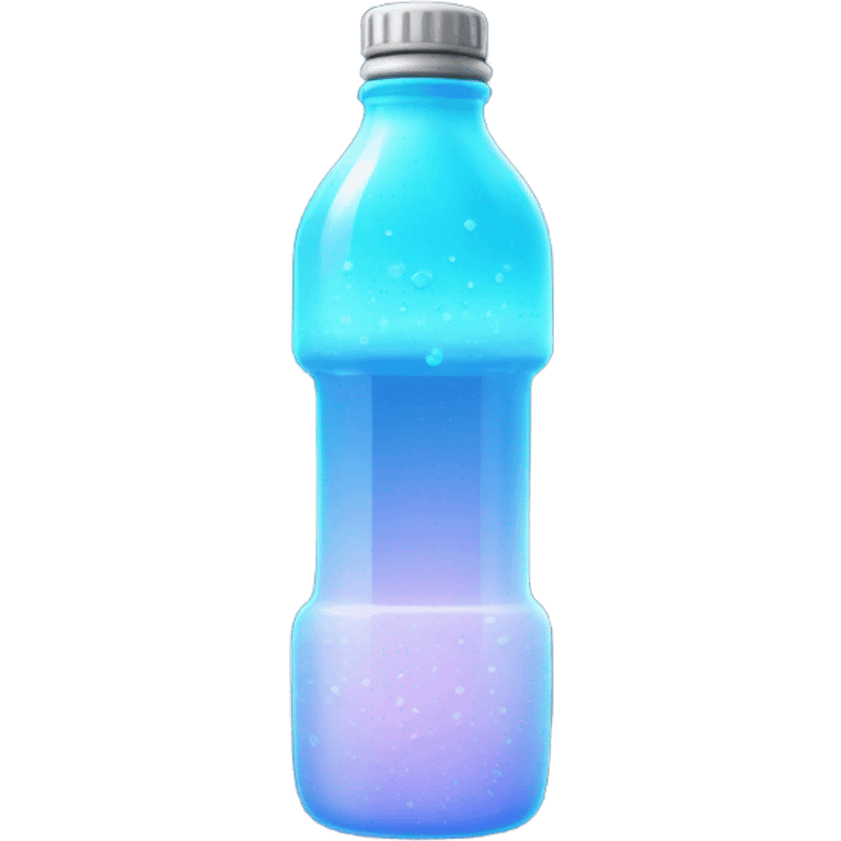 A glowing water bottle with droplets. emoji