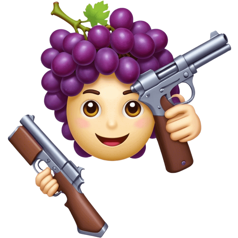 Grape with guns  emoji