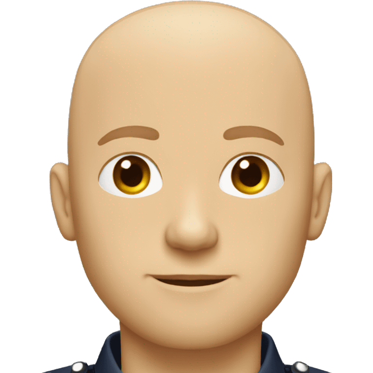 Bald Caucasian man with light beard in police uniform  emoji