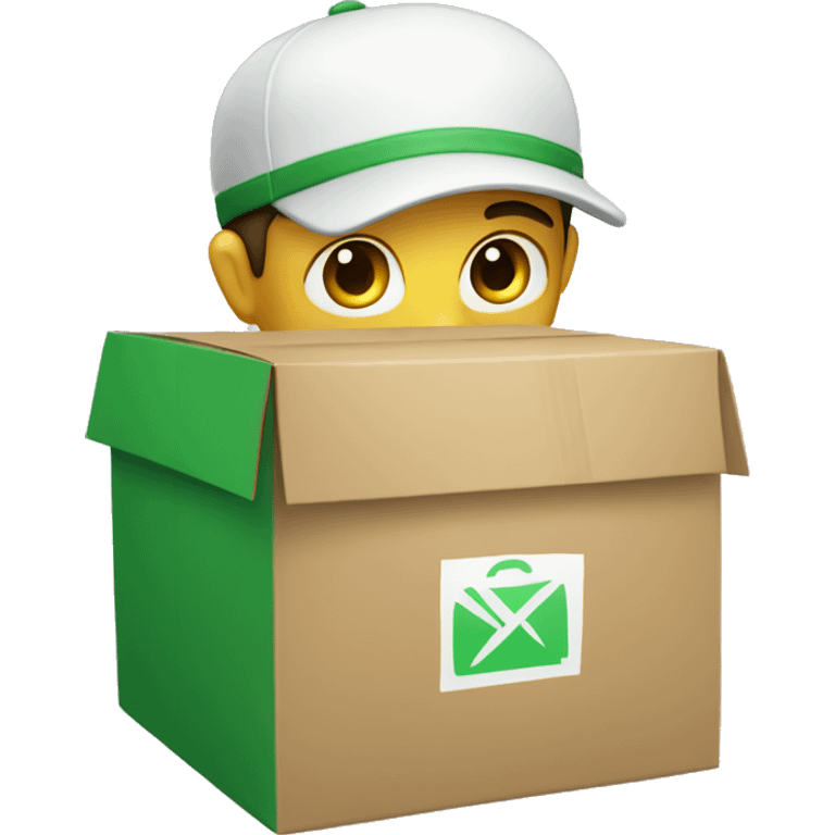 White Courier with a green parcel emoji