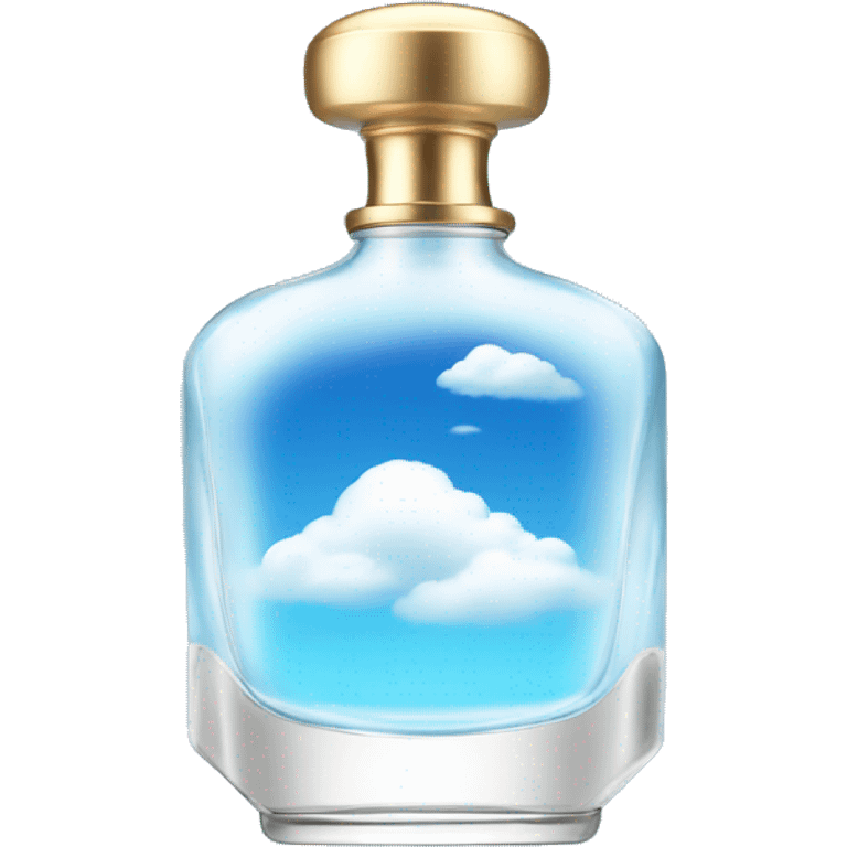 blue sky perfume bottle with white cloud display emoji