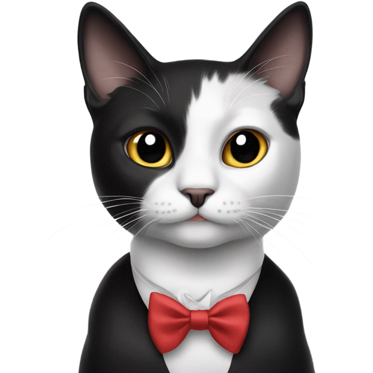 Black and white cat with bow tie  emoji