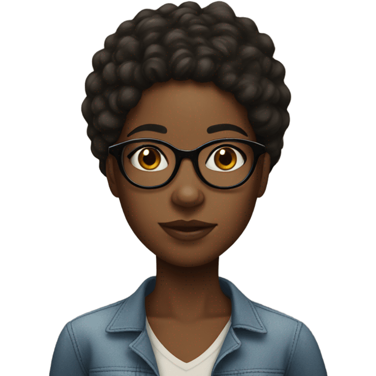 Black girl with freckles and glasses  emoji