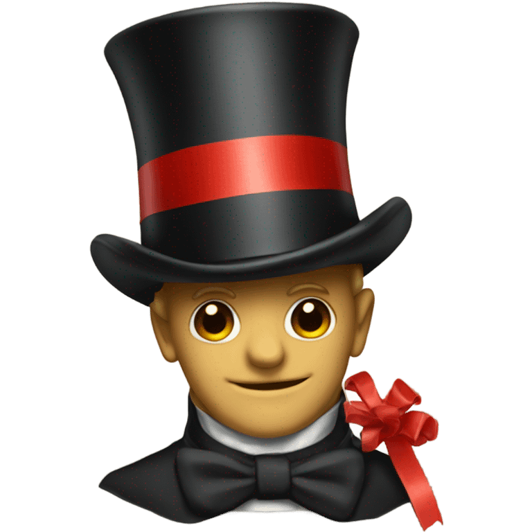 a classic top hat with a red ribbon at the base emoji