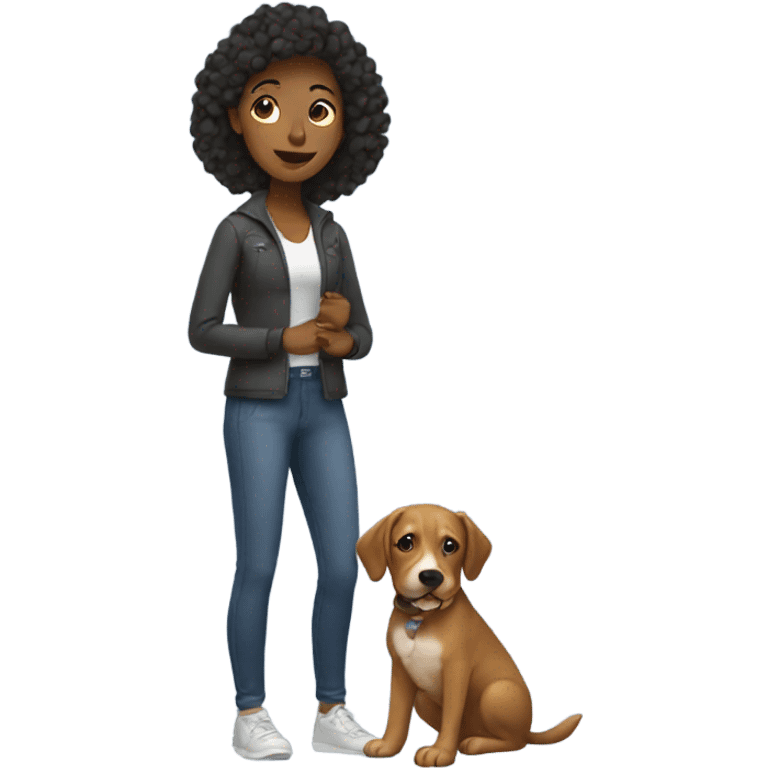 woman with dog emoji