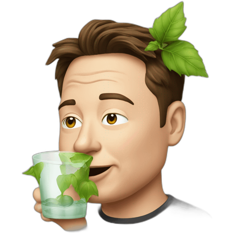 Elon musk drinking vine emoji