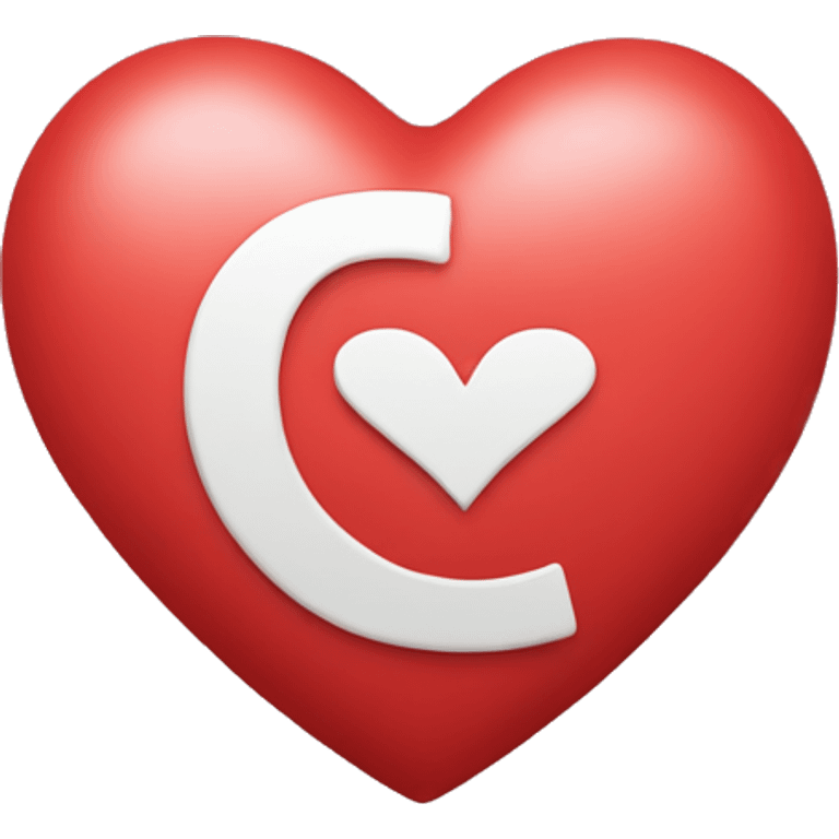 a heart with the letter C in it emoji