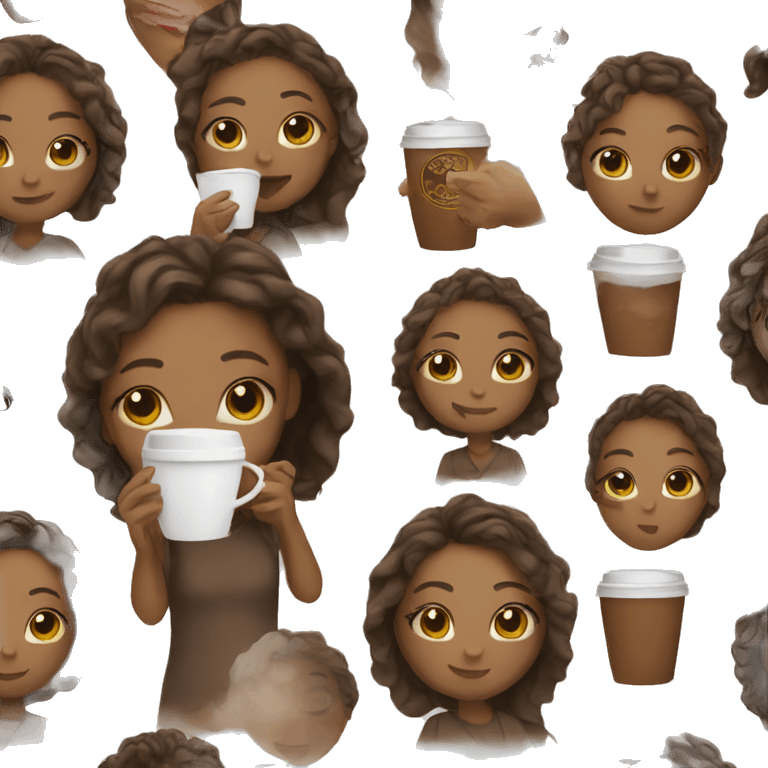 Girl with coffee  emoji