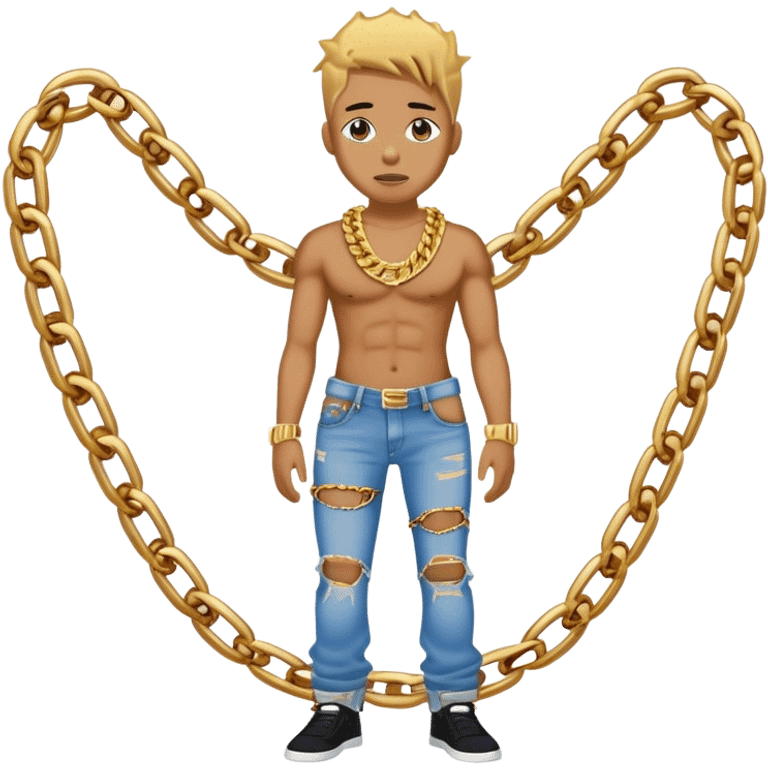 My boys a winner, he loves the game My lips reflect off his cross-gold chain I like the way he's telling me My ass looks good in these ripped blue jeans emoji