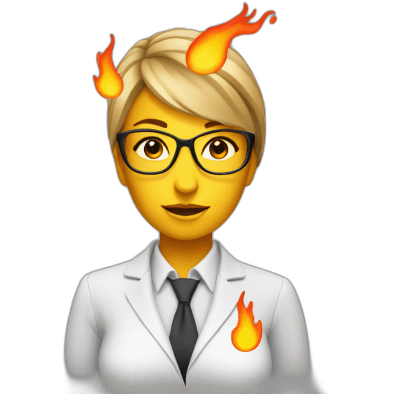 female accountant on fire emoji