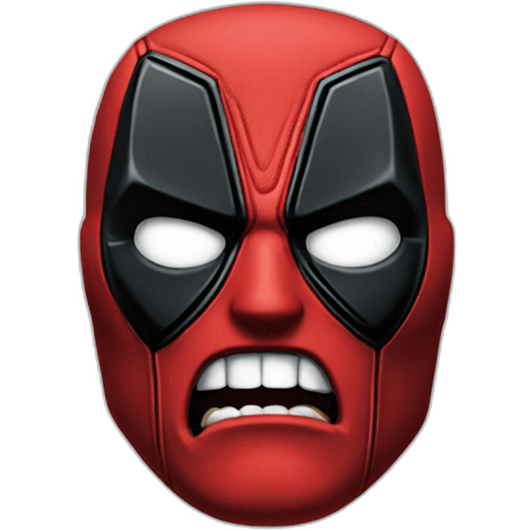 angry deadpool face without mouth emoji