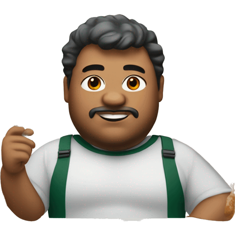 A fat guy with wingstop emoji