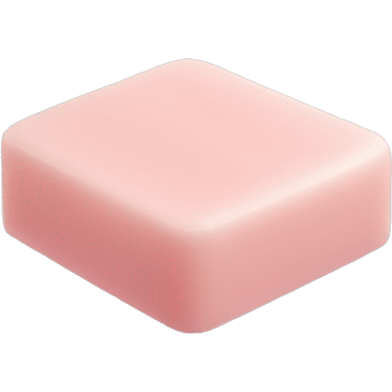 Light pink soap bar sitting on a soap holder emoji