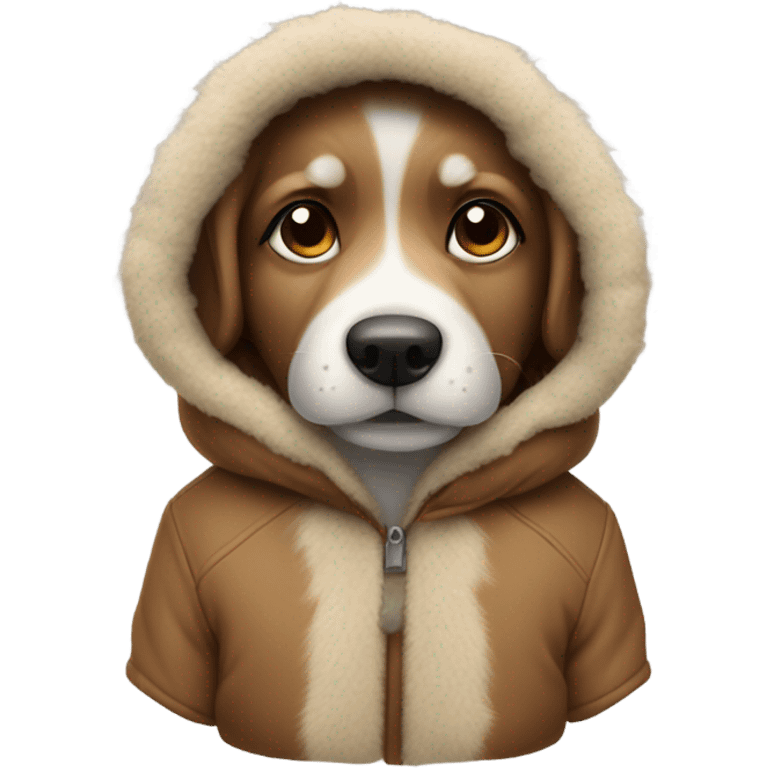 Dog wearing winter coat emoji