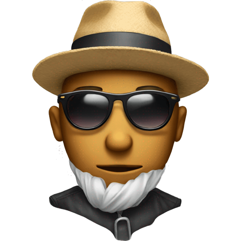 A face with sunglasses and hat without love emoji