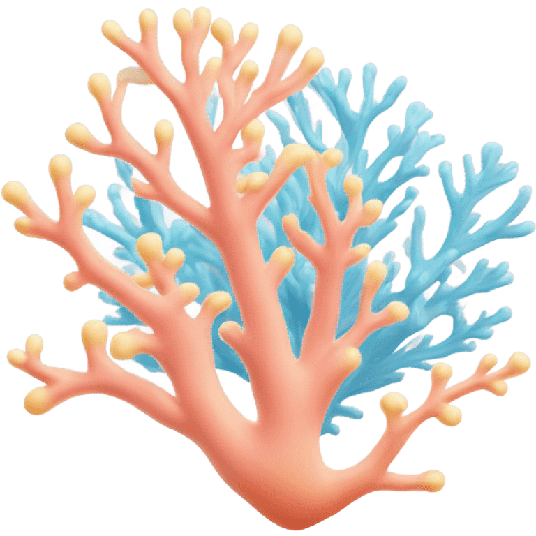 Pastel color sea coral emoji