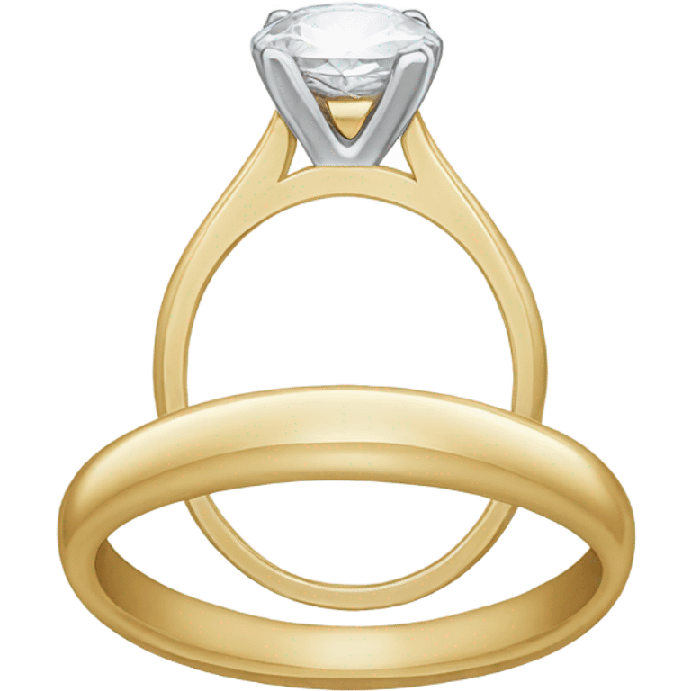 Oval diamond engagement ring with gold band emoji