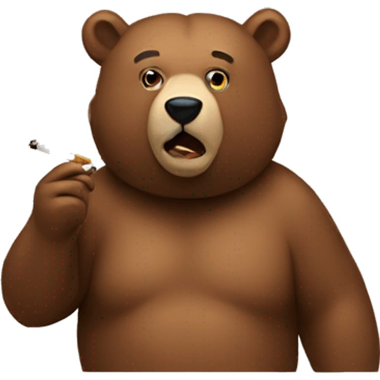 Bear smoking  emoji