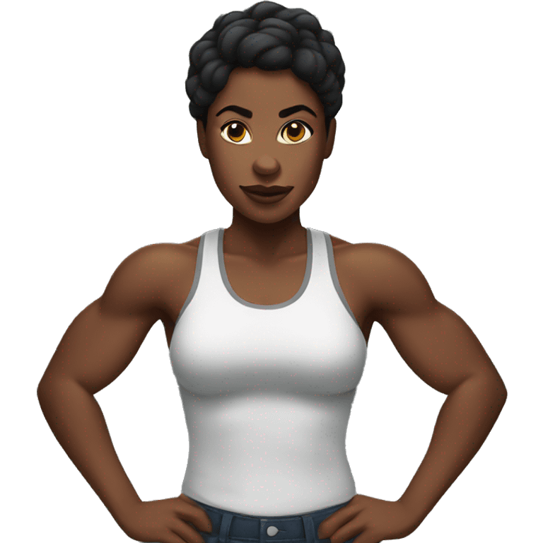 Muscular black woman emoji