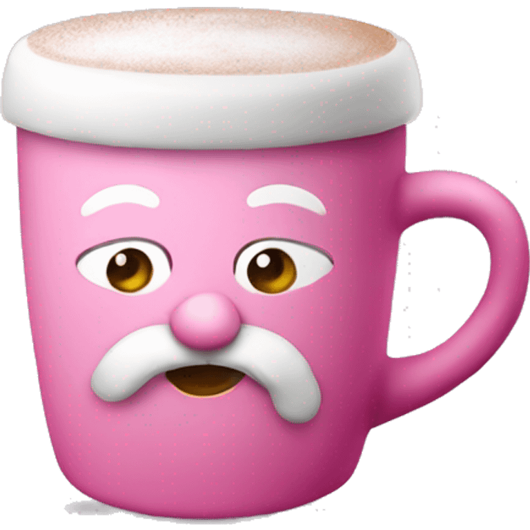 Santa dressed in pink drinking hot chocolate emoji