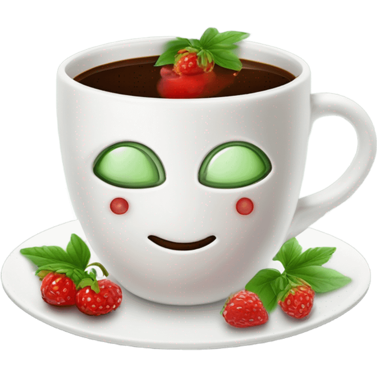 Kaffee mit Erdbeeren  emoji