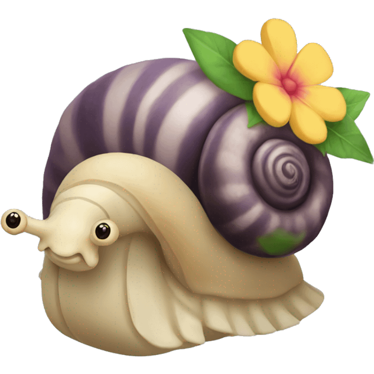 Snail with flower crown emoji