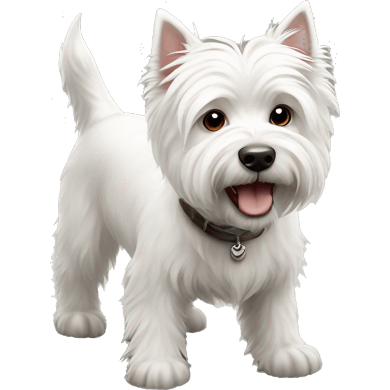 White west highland terrier stand on the ground emoji