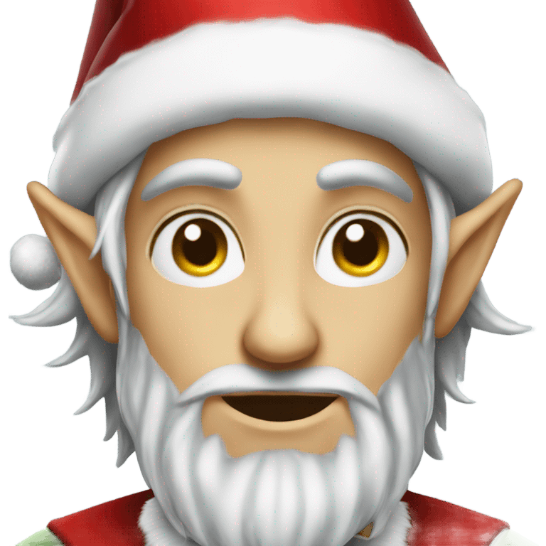 rogue male elf fantasy wearing santa hat emoji