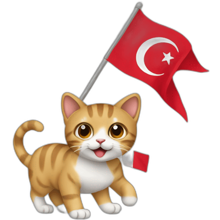 A cat carrying the Tunisian flag emoji