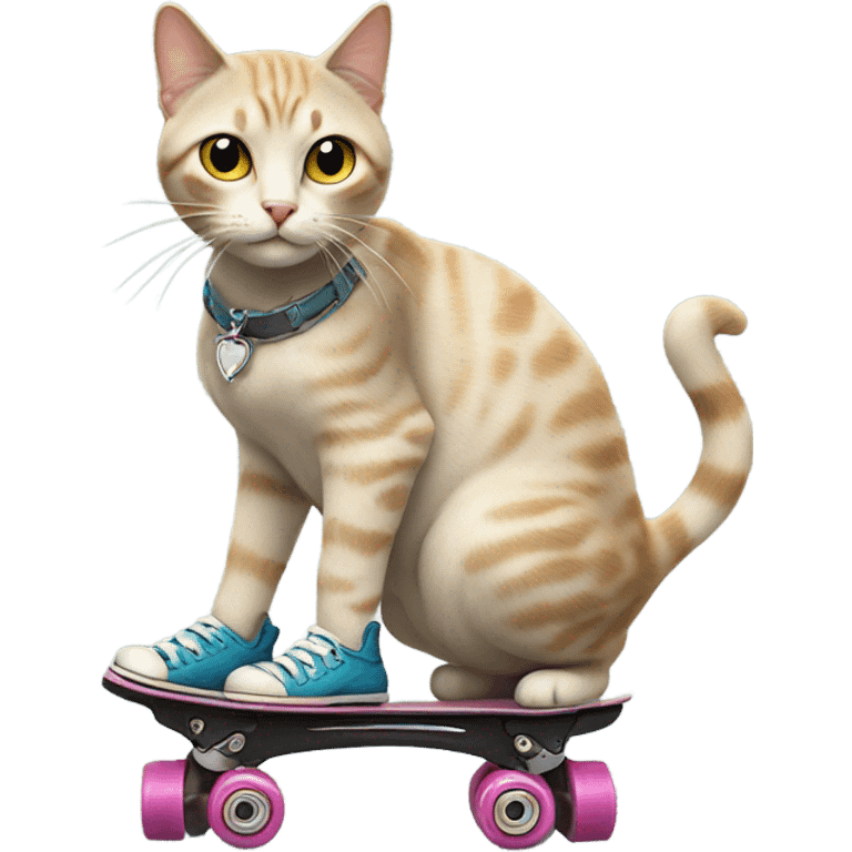 Cat wearing roller skates  emoji