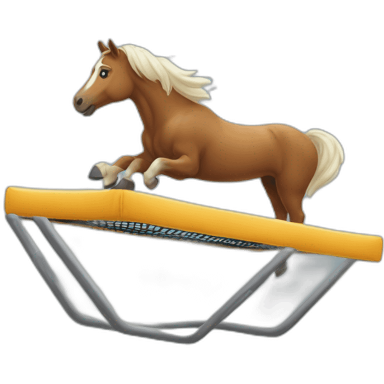 un cheval sur un trampoline emoji