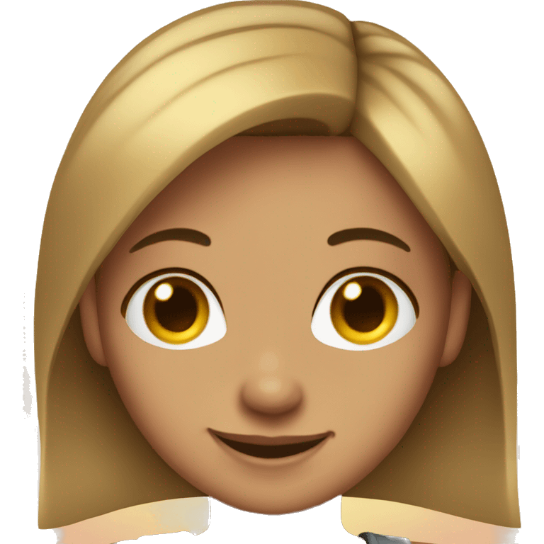 Girl with a smirk putting hair behind ear emoji