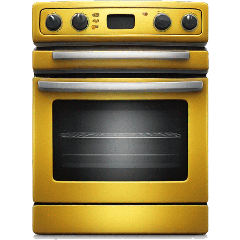 Realistic metallic yellow oven isolated.  emoji