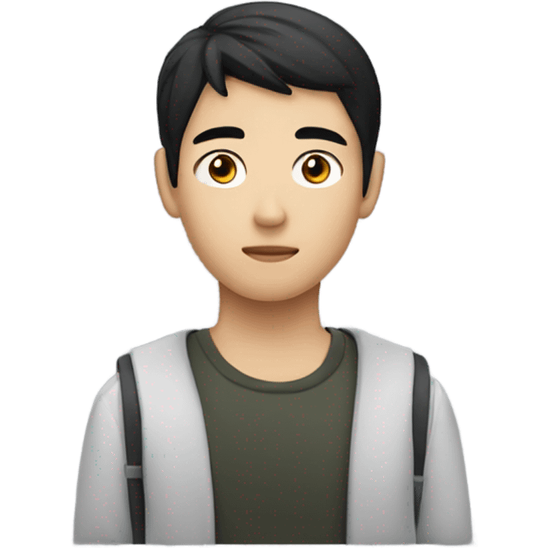 programmer, student, asian, black hair, black eyes, male emoji