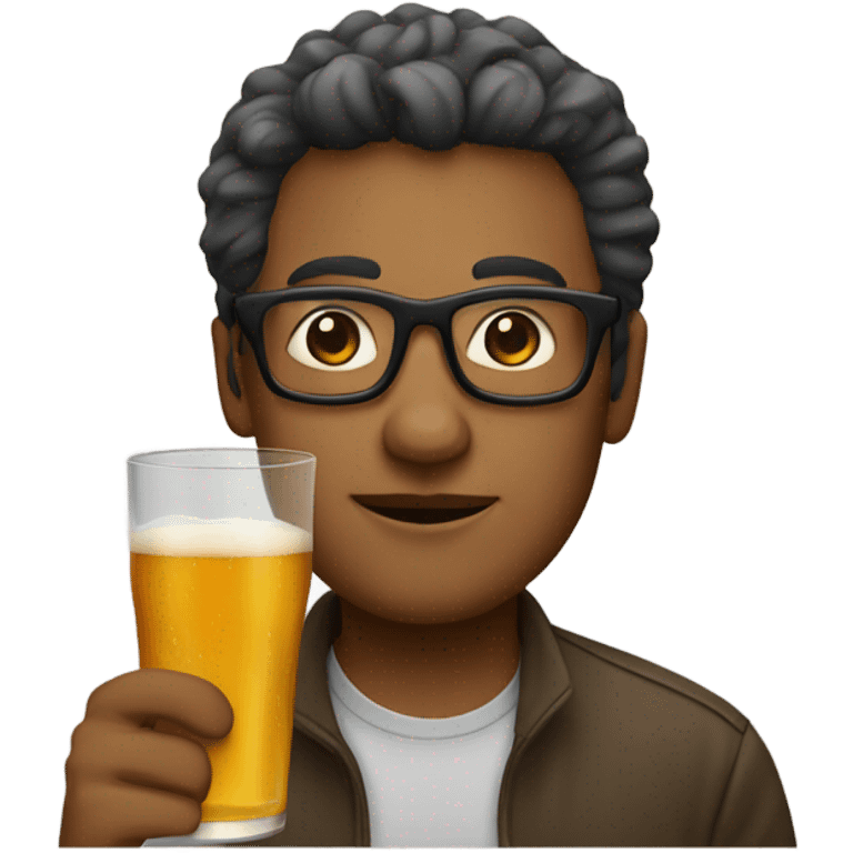 casual indoor drinker with square large glasses emoji