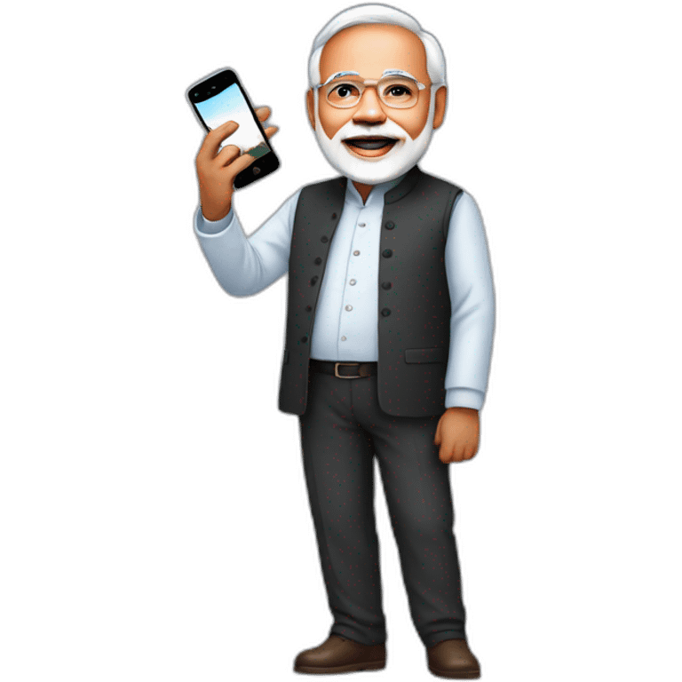 Modi with iPhone  emoji