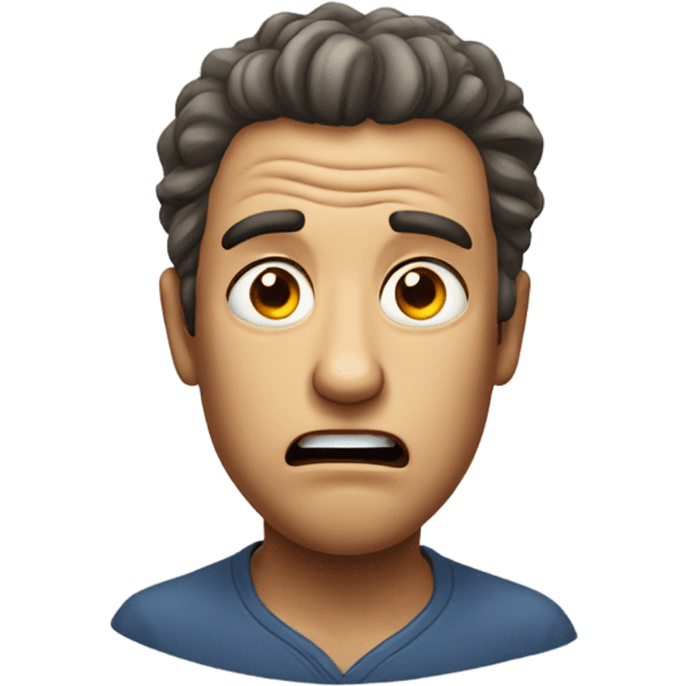 realistic man's head with hocked expression emoji