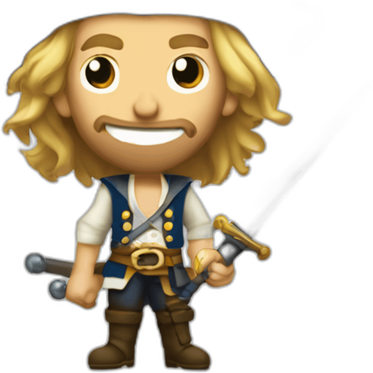 Guybrush Threepwood with a sword emoji